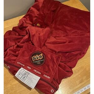 LoveSac CitySac - Red Velvish Cover - No Fill Material
